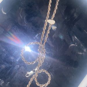 Women rope chain 925 crown hallmark
